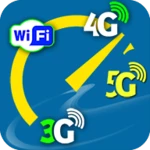 wifi, 3g, 4glte, 5g speed test android application logo